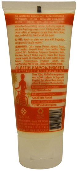美容，眼霜，面部護理，皮膚 - Everyday Coconut, Eye Cream, For All Skin Types, Nightime Replenishing, 3 fl oz (88 ml)