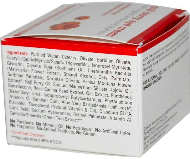 美容，眼霜，面部護理，皮膚類型抗衰老皮膚 - Home Health, Goji Berry Eye Cream, 1 oz (28 g)