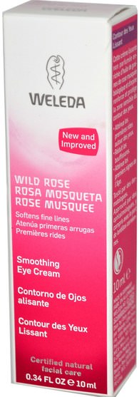 美容，眼霜 - Weleda, Wild Rose, Smoothing Eye Cream, 0.34 fl oz (10 ml)