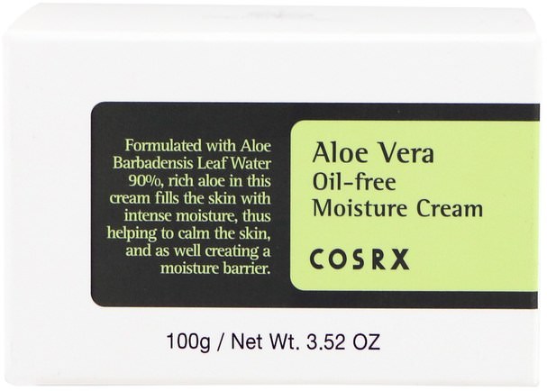 美容，面部護理 - Cosrx, Aloe Vera Oil-Free Moisture Cream, 3.52 oz (100 g)
