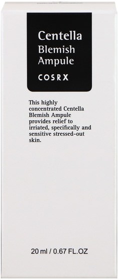美容，面部護理 - Cosrx, Centella Blemish Ampule.67 fl oz (20 ml)