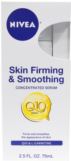 美容，面部護理，面霜，乳液，coq10皮膚，健康，橘皮組織 - Nivea, Skin Firming & Smoothing Concentrated Serum, 2.5 fl oz (75 ml)
