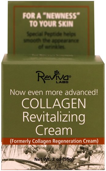 美容，面部護理，面霜，乳液，coq10皮膚 - Reviva Labs, Collagen Revitalizing Cream, 2 oz (55 g)