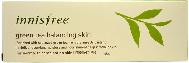 美容，面部護理，面霜，乳液，面部調色劑 - Innisfree, Green Tea Balancing Skin, 200 ml
