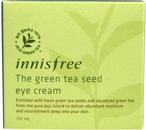 美容，面部護理，面霜，乳液，綠茶皮，沐浴 - Innisfree, The Green Tea Seed Eye Cream, 30 ml