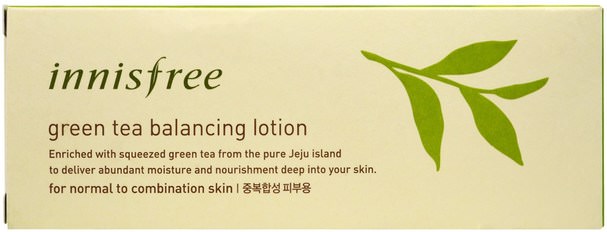 美容，面部護理，面霜乳液，精華素，綠茶皮膚 - Innisfree, Green Tea Balancing Lotion, 160 ml