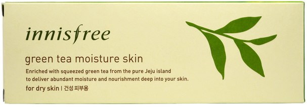 美容，面部護理，面霜乳液，精華素，綠茶皮膚 - Innisfree, Green Tea Moisture Skin, 6.7 oz (200 ml)