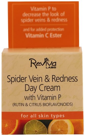 美容，面部護理，面霜，乳液，健康，女性，曲張靜脈護理 - Reviva Labs, Spider Vein & Redness Day Cream With Vitamin P, 1.5 oz (42 g)