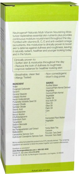 美容，面部護理，面霜，乳液 - Neutrogena, Multi-Vitamin Nourishing Moisturizer, 3 fl oz (88 ml)