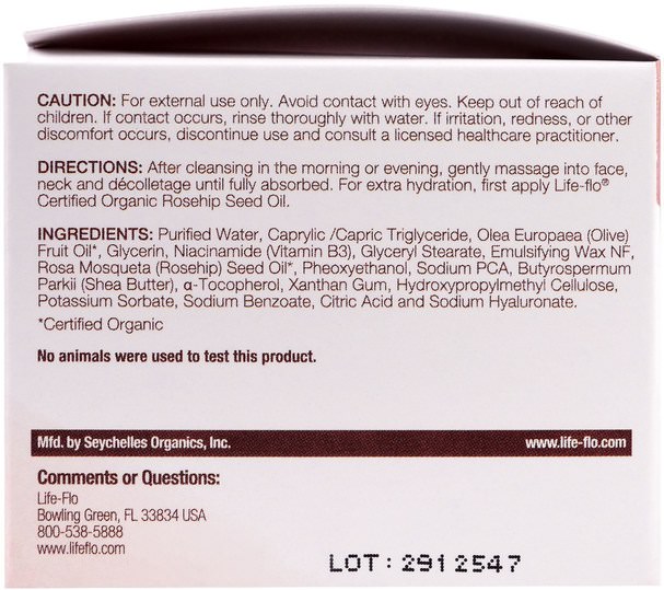 美容，面部護理，面霜乳液，精華素，皮膚類型抗衰老皮膚 - Life Flo Health, Rosehip Seed Facial Cream, 1.7 oz (50 ml)