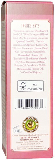 美容，面部護理，洗面奶 - Badger Company, Damascus Rose Face Cleansing Oil, For Dry/Delicate Skin, 2 fl oz (59.1 ml)
