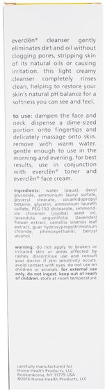 美容，面部護理，洗面奶 - Home Health, Everclen, Facial Cleanser, 5.8 fl oz (171 ml)