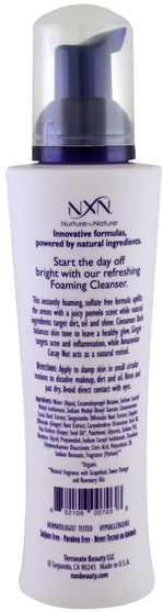 美容，面部護理，洗面奶 - NXN, Nurture by Nature, Fresh Start Foaming Cleanser, Oily / Combination Skin, 5.9 fl oz (175 ml)