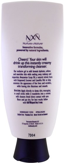美容，面部護理，洗面奶 - NXN, Nurture by Nature, Soft touch Gel to Milk Cleanser, Dry / Sensitive Skin, 5 fl oz (150 ml)
