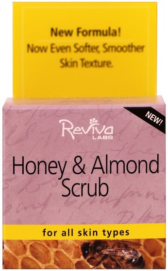 美容，面部護理，洗面奶 - Reviva Labs, Honey & Almond Scrub, 1.5 oz (42 g)