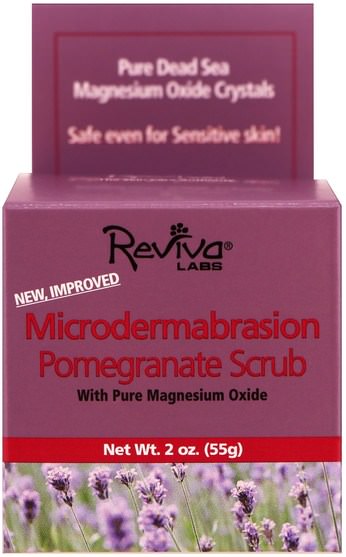 美容，面部護理，潔面乳，皮膚類型抗衰老皮膚 - Reviva Labs, Microdermabrasion Pomegranate Scrub, 2 oz (55 g)