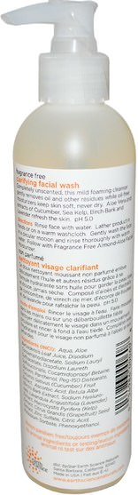 美容，面部護理，潔面乳，皮膚類型組合到油性皮膚 - Earth Science, Clarifying Facial Wash, Fragrance Free, 8 fl oz (237 ml)