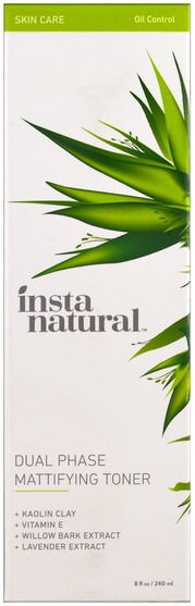美容，面部護理 - InstaNatural, Dual Phase Mattifying Toner, 8 fl oz (240 ml)