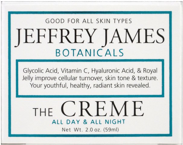 美容，面部護理 - Jeffrey James Botanicals, The Creme, All Day & All Night, 2.0 oz (59 ml)