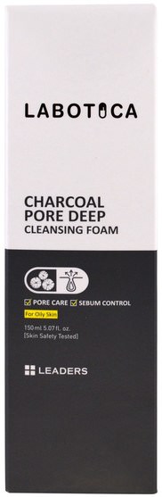 美容，面部護理 - Leaders, Labotica, Charcoal Pore Deep Cleansing Foam, 5.07 fl oz (150 ml)