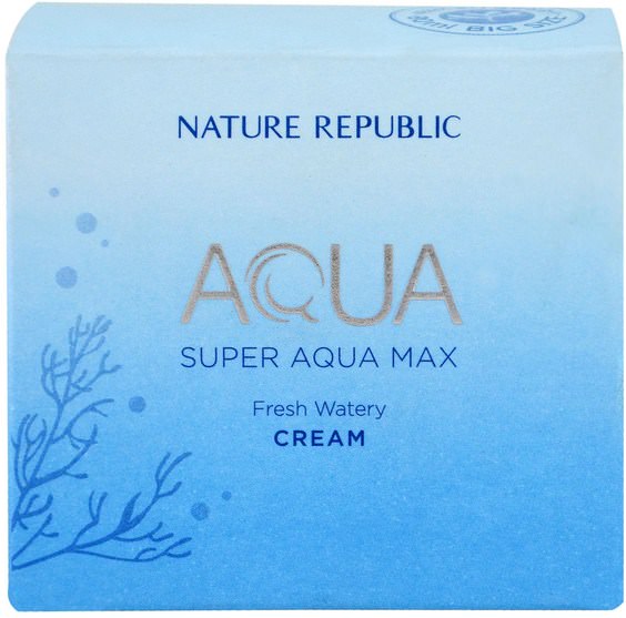 美容，面部護理 - Nature Republic, Aqua, Super Aqua Max, Fresh Watery Cream, 2.70 fl oz (80 ml)