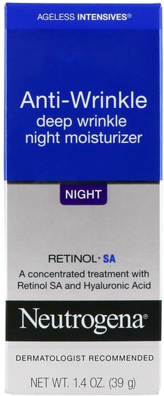 美容，面部護理 - Neutrogena, Anti-Wrinkle Deep Wrinkle Night Moisturizer, Night, 1.4 oz (39 g)