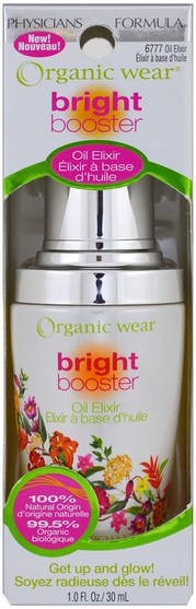 美容，面部護理 - Physicians Formula, Organic Wear, Bright Booster, Oil Elixir, 1.0 fl oz (30 ml)