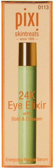 美容，面部護理 - Pixi Beauty, 24K Eye Elixir with Gold & Collagen, Energizing Peptide Serum.31 fl oz (9.3 ml)