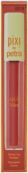 美容，面部護理 - Pixi Beauty, Lip Lift Max, Glossy Lip Plumper, Sheer Rose.09 oz (2.7 g)