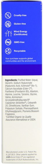 美容，面部護理，皮膚血清 - Derma E, Hydrating Serum With Hyaluronic Acid, 2 fl oz (60 ml)