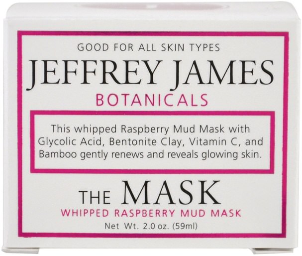 美容，面部護理，皮膚類型抗衰老皮膚，面膜，粘土面膜 - Jeffrey James Botanicals, The Mask, Whipped Raspberry Mud Mask, 2.0 oz (59 ml)