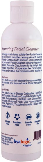 美容，面部護理，皮膚類型組合到油性皮膚 - Hyalogic Facial Cleanser, 8 fl oz (237 ml)