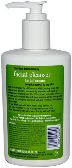 美容，面部護理，皮膚類型中性至乾性皮膚 - Beauty Without Cruelty, Facial Cleanser, Herbal Cream, 8.5 fl oz (250 ml)