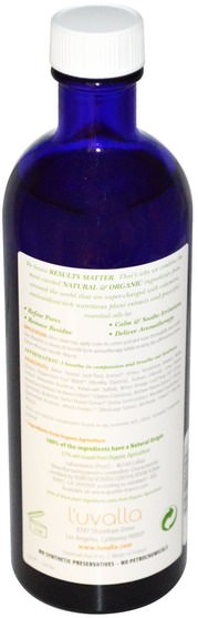 美容，面部護理，皮膚類型正常至乾性皮膚，面部調色劑 - Luvalla Certified Organic Orange Toner, Alcohol Free, 6.7 fl oz