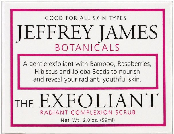 美容，面部護理，皮膚類型中性至乾性皮膚 - Jeffrey James Botanicals, The Exfoliant Radiant Complex Scrub, 2.0 oz (59 ml)