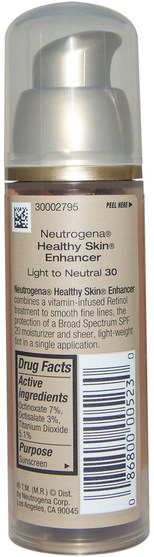 美容，面部護理，spf面部護理 - Neutrogena, Healthy Skin Enhancer, Broad Spectrum SPF 20, Light to Neutral 30, 1.0 fl oz (30 ml)