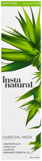 美容，潔面乳 - InstaNatural, Advanced Therapy, Charcoal Mask, 4 fl oz (120 ml)