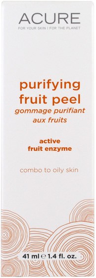 美容，面膜，粉刺，瑕疵面膜 - Acure Organics, Purifying Fruit Peel, 1.4 fl oz (41 ml)