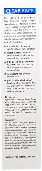 美容，面部調理劑，粉刺，皮膚型粉刺容易出現的皮膚 - Sebamed USA, Clear Face, Deep Cleansing Facial Toner, 5.07 fl oz (150 ml)