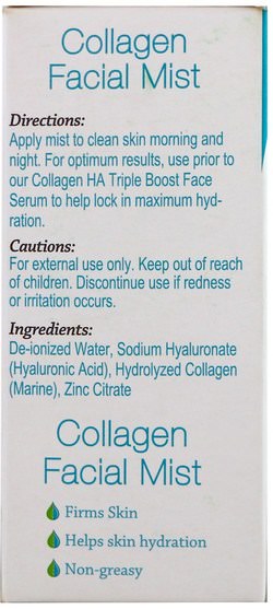 美容，健康，女性 - Hyalogic Collagen Facial Mist, 2 fl oz (59 ml)