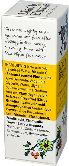 美容，透明質酸皮膚，面部護理，美白面部護理 - Mad Hippie Skin Care Products, Vitamin C Serum, 8 Actives, 1.02 fl oz (30 ml)