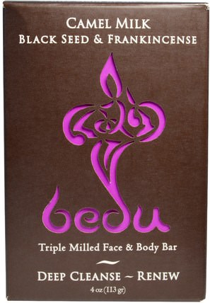 Triple Milled Face & Body Bar, Camel Milk Black Seed & Frankincense, 4 oz (113 g) by One with Nature, 洗澡，美容，肥皂 HK 香港