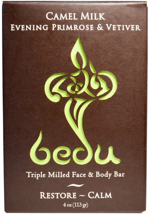 Triple Milled Face & Body Bar, Camel Milk Evening Primrose & Vetiver, 4 oz (113 g) by One with Nature, 洗澡，美容，肥皂，面部護理，洗面奶 HK 香港