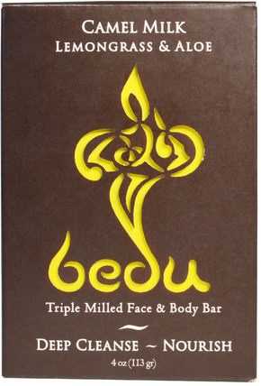 Triple Milled Face & Body Bar, Camel Milk Lemongrass & Aloe, 4 oz (113 g) by One with Nature, 洗澡，美容，肥皂 HK 香港