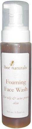 Foaming Face Wash, 9 fl oz by Bee Naturals, 健康，痤瘡，困擾皮膚類型的粉刺容易發生皮膚 HK 香港