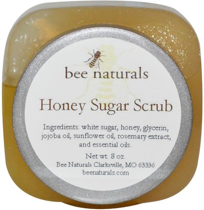 Honey Sugar Scrub, 8 oz by Bee Naturals, 洗澡，美容，身體磨砂，原始蜂自然 HK 香港