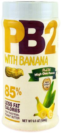 PB2, Powdered Peanut Butter with Banana, 6.5 oz (184 g) by Bell Plantation, 食品，花生醬，鐘形種植園pb2粉狀花生醬 HK 香港