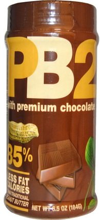 PB2, Powdered Peanut Butter with Premium Chocolate, 6.5 oz (184 g) by Bell Plantation, 鐘種植園巧克力pb2，鐘種植園pb2粉狀花生醬 HK 香港