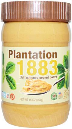 Plantation 1883, Old Fashioned Peanut Butter, Creamy, 16 oz (454 g) by Bell Plantation, 食品，花生醬，鐘形種植園1883 HK 香港