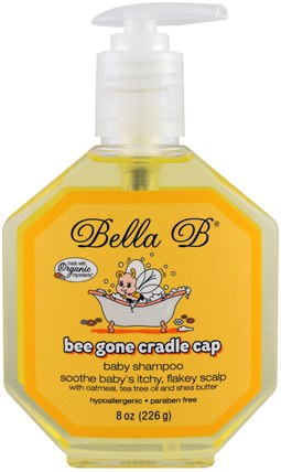 Bee Gone Cradle Cap, Baby Shampoo, 8 oz (226 g) by Bella B, 洗澡，美容，洗髮水，兒童洗髮水，沐浴露，兒童沐浴露，兒童沐浴露 HK 香港